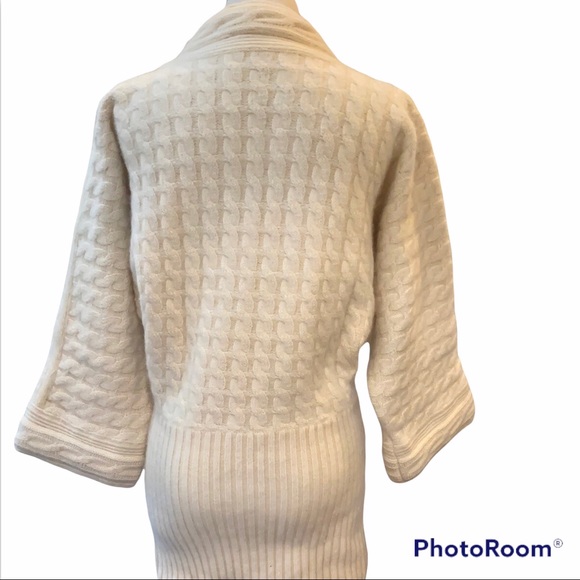 Francesco Ghini Ivory Cable Knit Sweater Tunic (M) - Picture 2 of 5